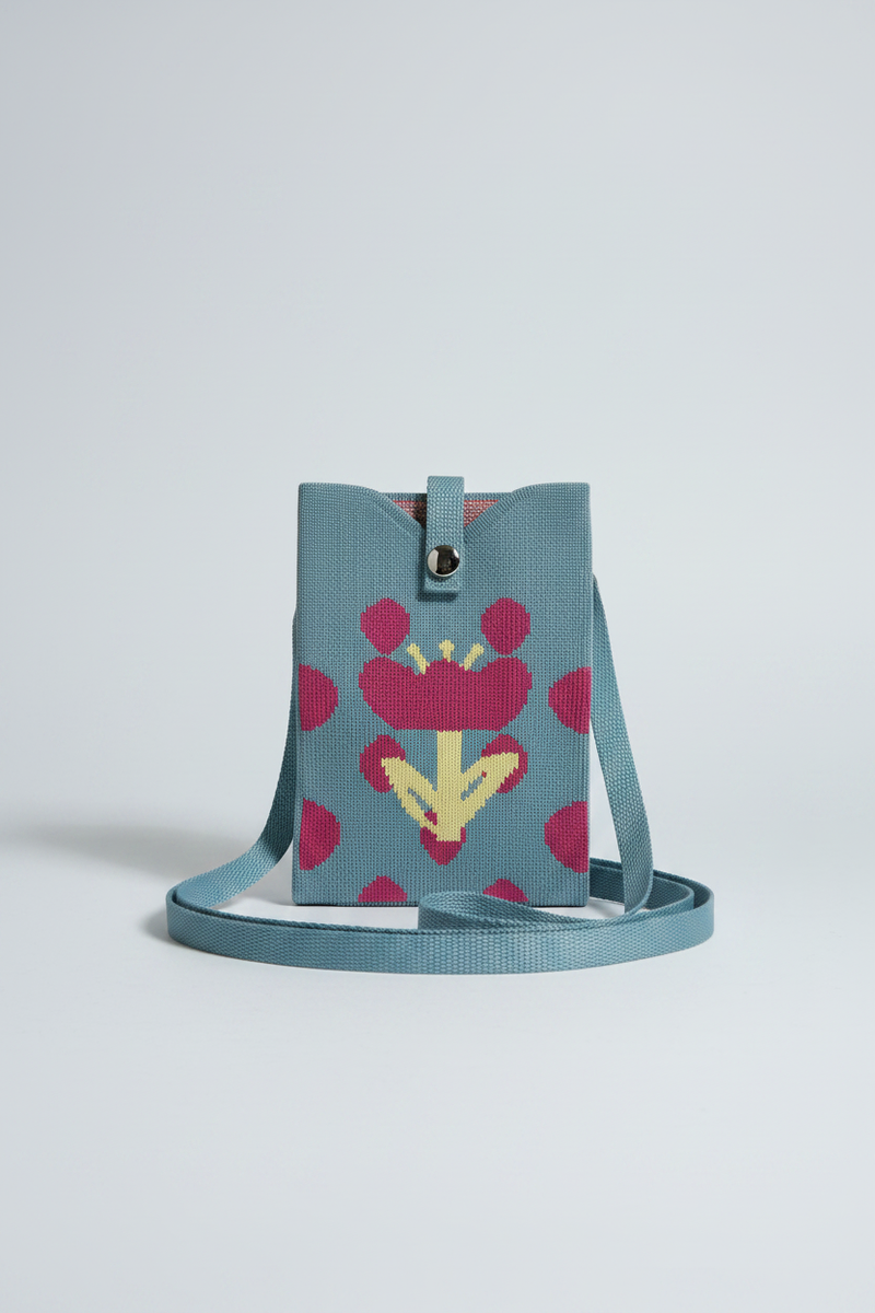 Blue Floral Phone Bag