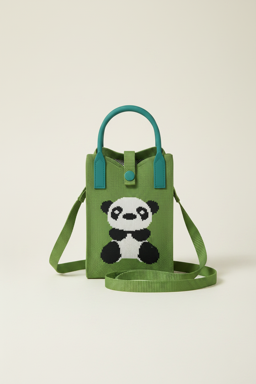 Green Panda Phone Bag