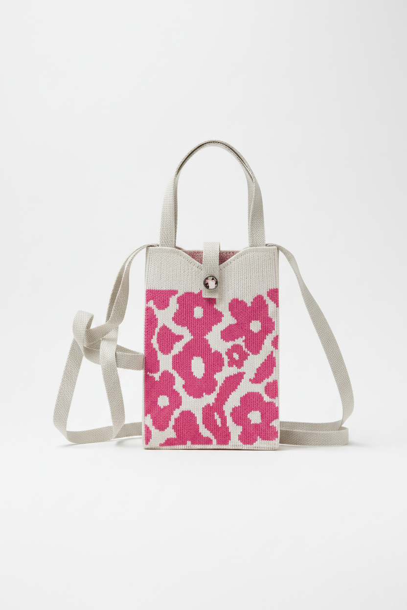 Floral Knit Tote Bag - premium product photo