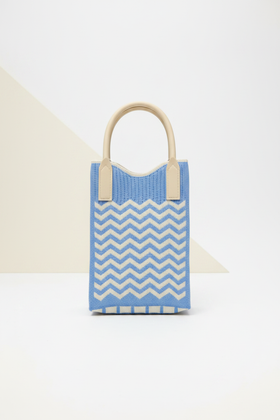 Checkerboard Knit Mini Bag
