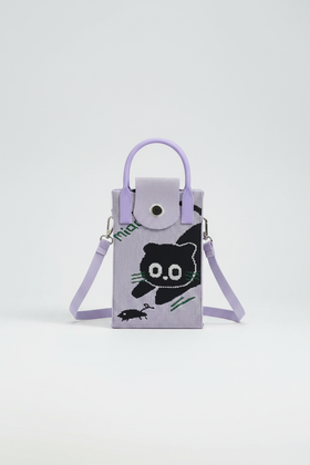 Cat Knit Phone Bag – Lavender