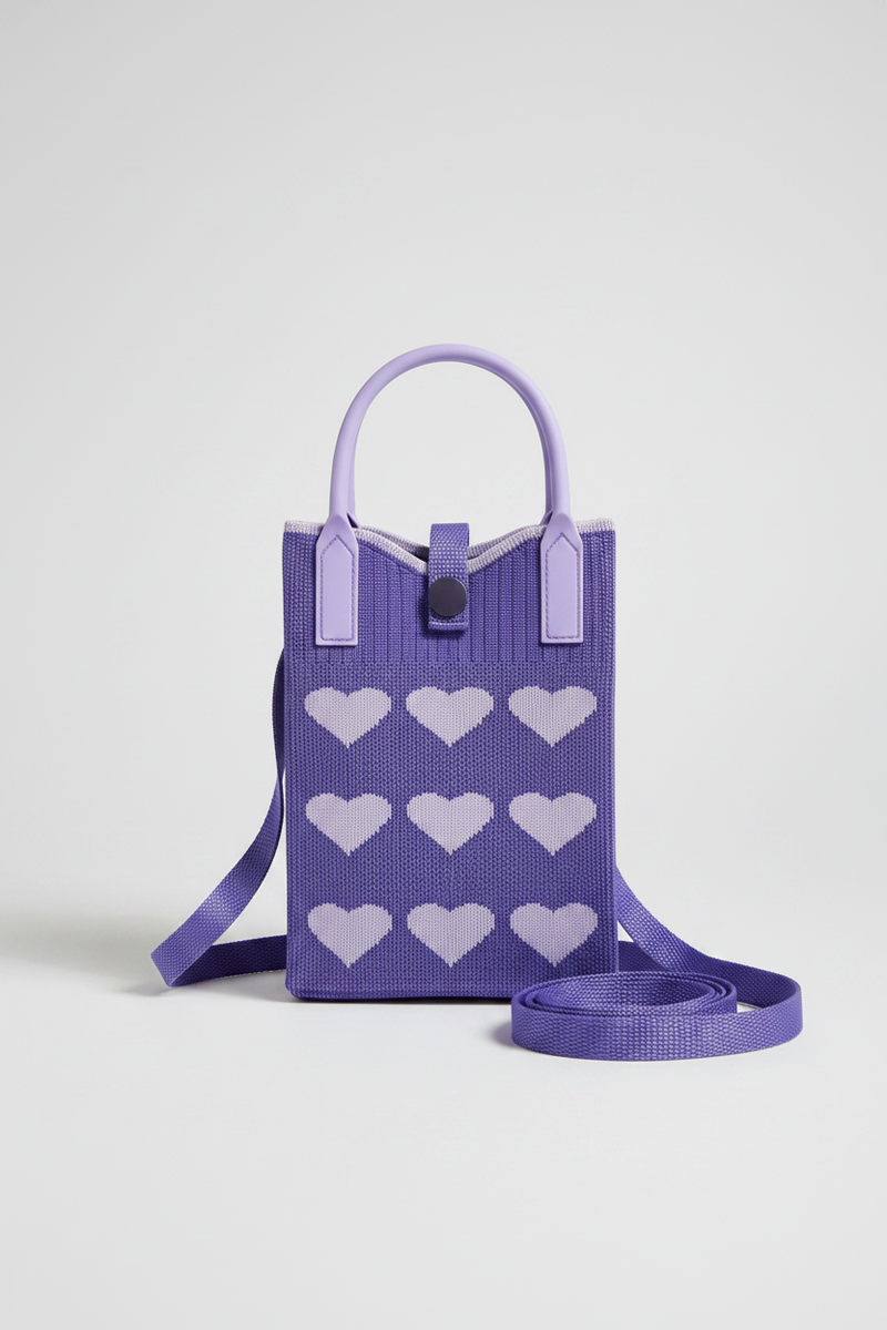 Purple Hearts Phone Bag